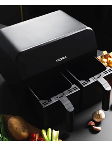 Airfryer dublu, 7 litri Petra, negru
