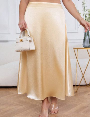 Fusta SHEIN CURVE, auriu