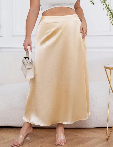 Fusta SHEIN CURVE, auriu