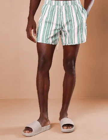 Pantaloni scurti SUMWON, verde/alb