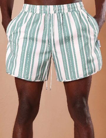 Pantaloni scurti SUMWON, verde/alb