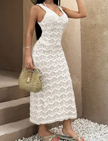 Rochie de plaja SHEIN, alb