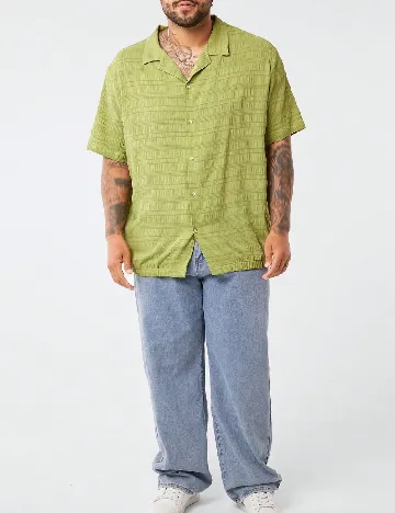 Camasa SHEIN Plus Size Men, verde