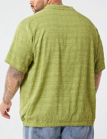 Camasa SHEIN Plus Size Men, verde
