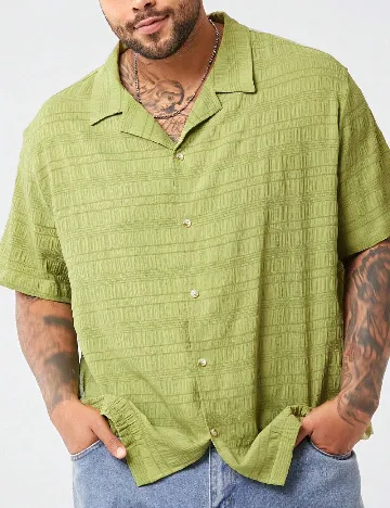 Camasa SHEIN Plus Size Men, verde