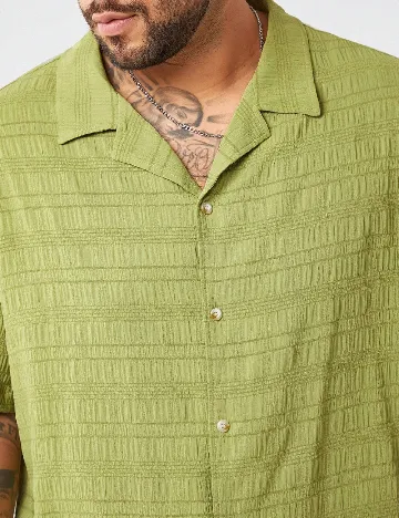 Camasa SHEIN Plus Size Men, verde