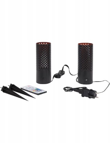 Set lumini de gradina 2 bucati ACTION, negru