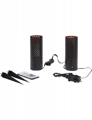 Set lumini de gradina 2 bucati ACTION, negru