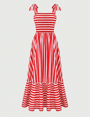 Rochie lunga SHEIN, rosu/alb