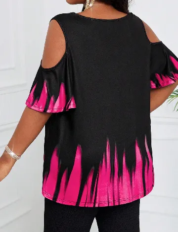 Bluza SHEIN CURVE, negru/roz