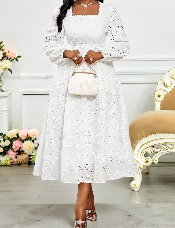 Rochie medie SHEIN CURVE, alb