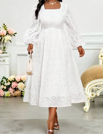 Rochie medie SHEIN CURVE, alb