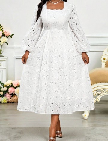 Rochie medie SHEIN CURVE, alb