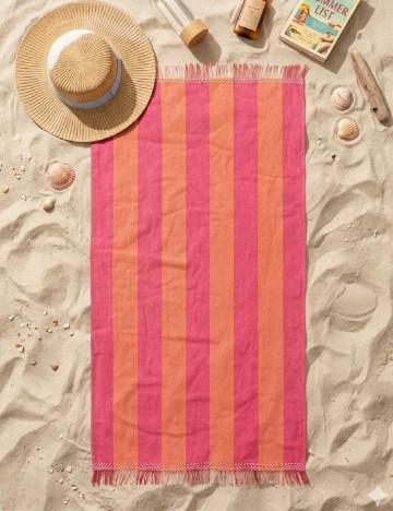 Prosop de plaja KONIMPEX, roz/portocaliu