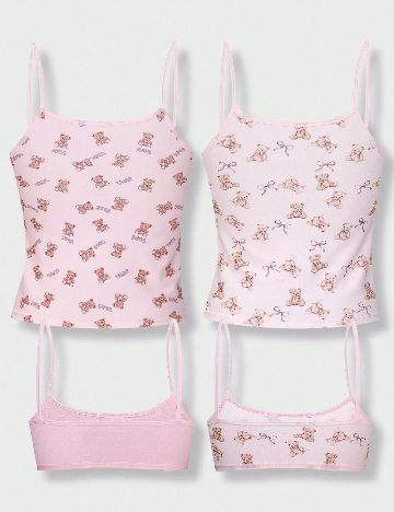 Set topuri 4 bucati Shein Kids, mix culori