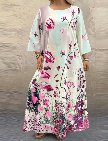 Rochie lunga SHEIN CURVE, floral print