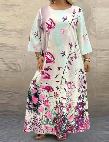 Rochie lunga SHEIN CURVE, floral print