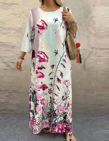 Rochie lunga SHEIN CURVE, floral print