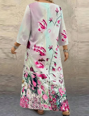 Rochie lunga SHEIN CURVE, floral print