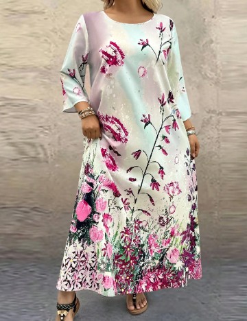 Rochie lunga SHEIN CURVE, floral print