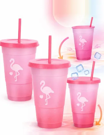 Set pahare termosensibile 4 bucati AVEC, roz