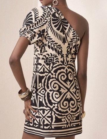 Rochie scurta SHEIN, bej/negru