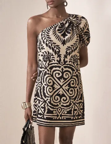 Rochie scurta SHEIN, bej/negru