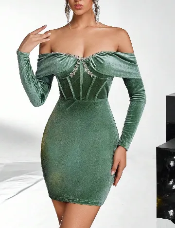 Rochie scurta SHEIN, verde