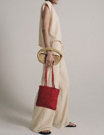 Pantaloni Zara, crem