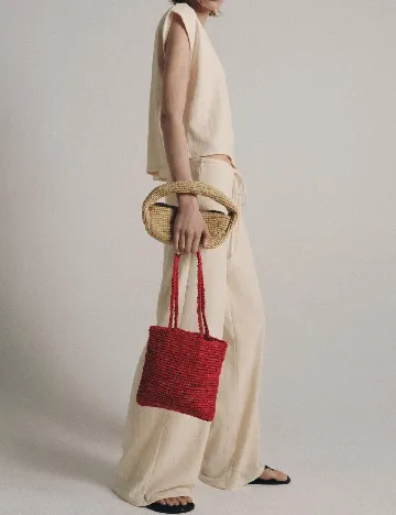 Pantaloni Zara, crem