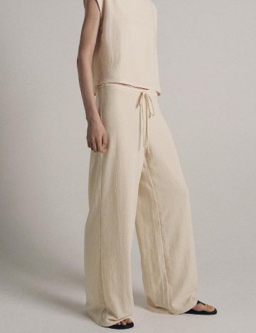 Pantaloni Zara, crem