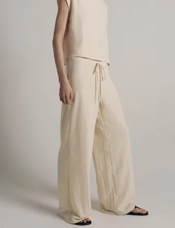 Pantaloni Zara, crem