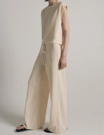 Pantaloni Zara, crem