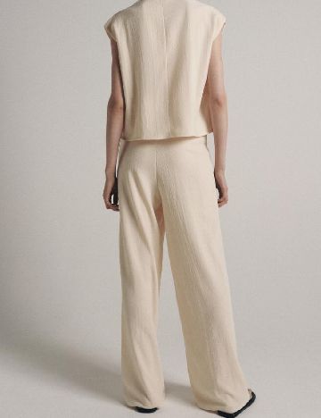 Pantaloni Zara, crem