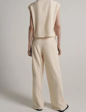 Pantaloni Zara, crem