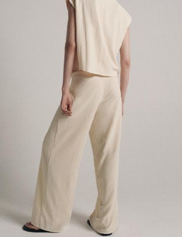 Pantaloni Zara, crem