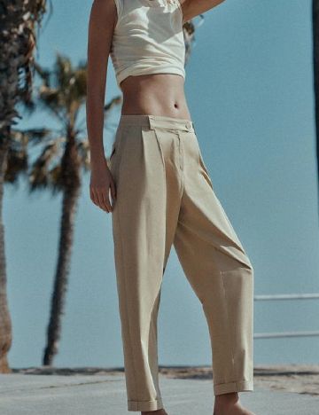 Pantaloni Zara, bej