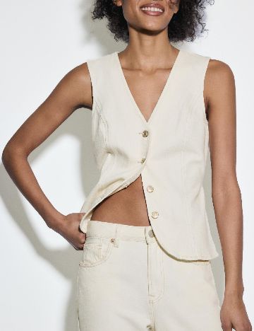 Blugi Stradivarius, crem