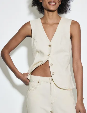 Blugi Stradivarius, crem