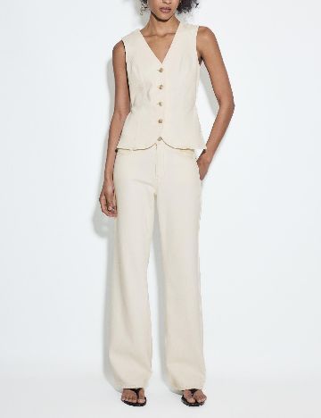 Blugi Stradivarius, crem