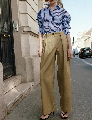 Pantaloni Zara, kaki