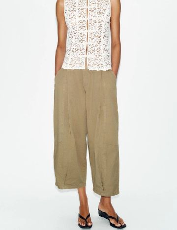 Pantaloni Zara, kaki