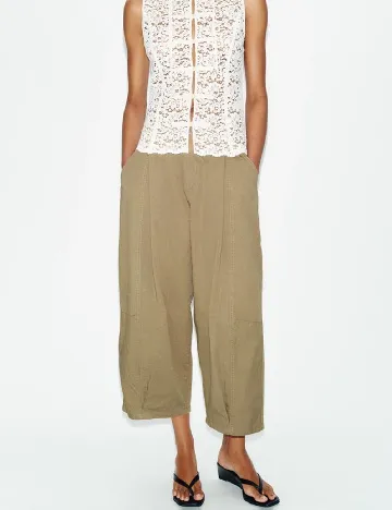 Pantaloni Zara, kaki