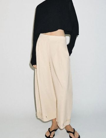 Pantaloni Zara, crem