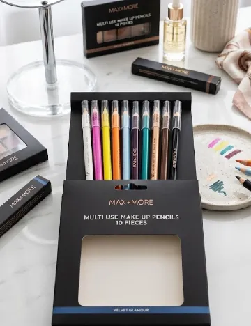 Set creioane de machiaj 10 bucati Max&More, mix culori