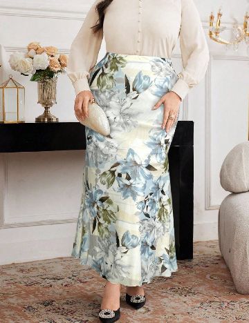 Fusta SHEIN CURVE, floral print