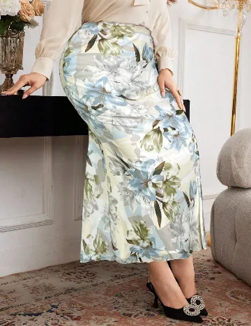 Fusta SHEIN CURVE, floral print