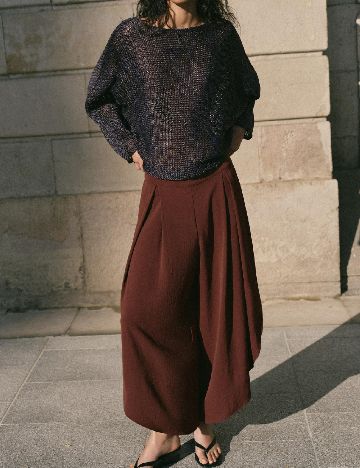 Pantaloni Zara, maro