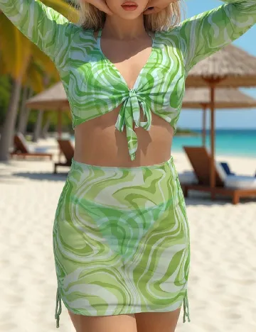 Costum de baie SHEIN, verde