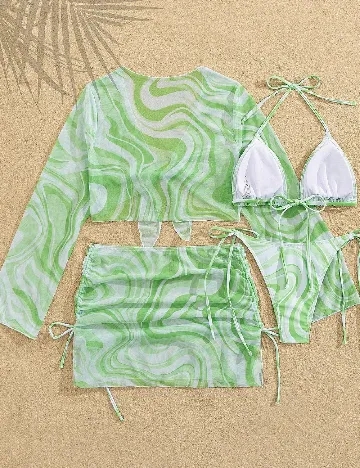 Costum de baie SHEIN, verde